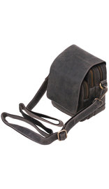 Vintage Gray / Black Cross Body Travel Bag and Belt Pouch #P163200K