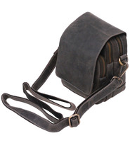 Vintage Gray / Black Cross Body Travel Bag and Belt Pouch #P163200K
