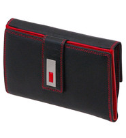 Ladies Large Black and Red 25 Pocket Organizer Wallet #WL7867XLR