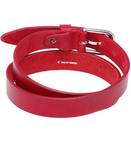 Red Narrow 1" Wide Leather Belt in Premium Heavy Cowhide #BT15003R
