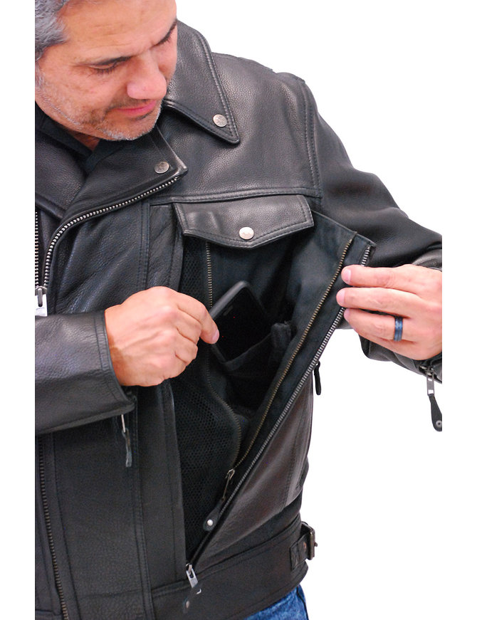 Classyak Leather Biker Jacket Black Terminator Premiere Quality Leather Xs-5xl