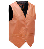 Jamin Leather® Light Brown Vintage Waxy Lambskin Leather Vest #VM5081WN