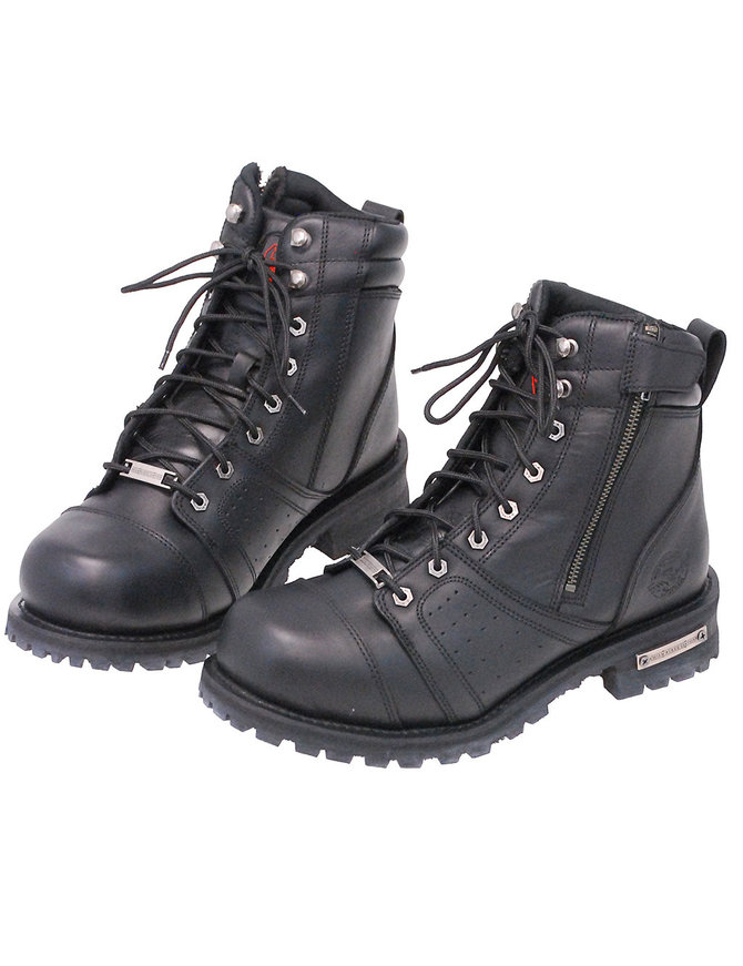 mens black leather biker boots