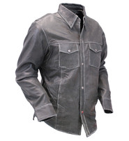 Milwaukee Men's Vintage Gray Leather Shirt w/CCW Pockets #MSA1605GY