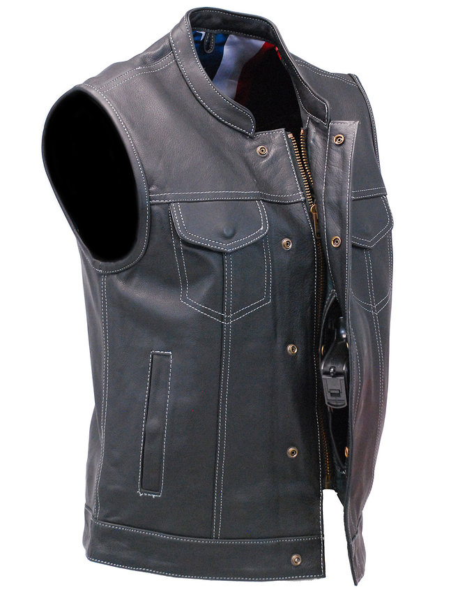 CCW USA Flag Club Vest w/Easy Access Pocket #VM6665GFK - Jamin Leather™