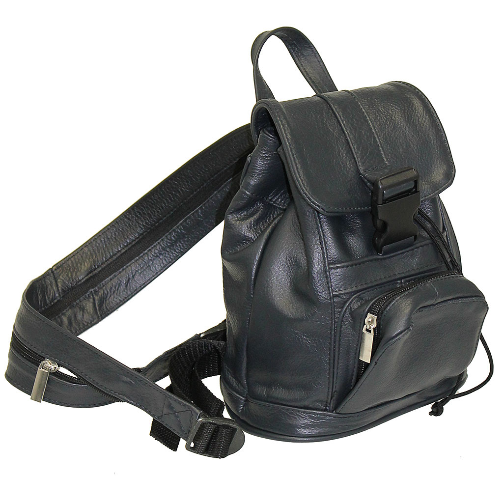 small black leather backpack purse