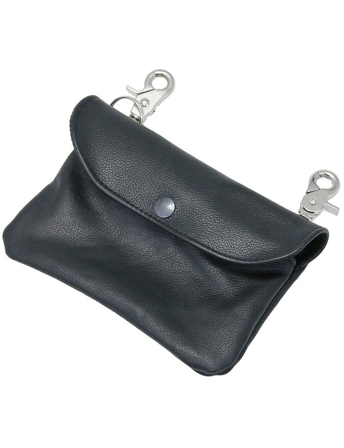 Jamin Leather Black Leather Clip-On Hip Klip Bag #PKK13065K