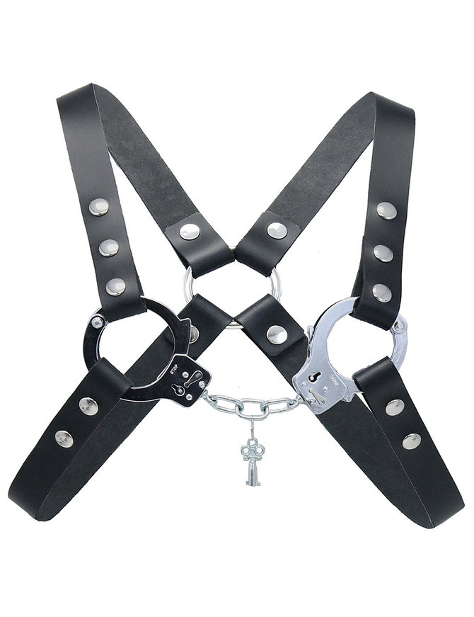 Made in USA Unisex Handcuff Leather Harness #UM113HC