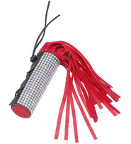 Jamin Leather® Red Leather Crystal Whip Cat-o-Nine Tails #WHIP9124CRR