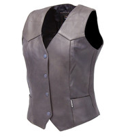 Jamin Leather® Vintage Brown Basic Leather Vest for Women #VL1225N