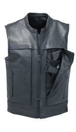 Unik Men's 14 Pocket Leather CCW Club Vest #VMC6460GZK