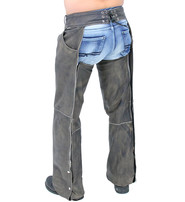 Jamin Leather® Vintage Brown Leather Pocket Chaps #CA7222PN