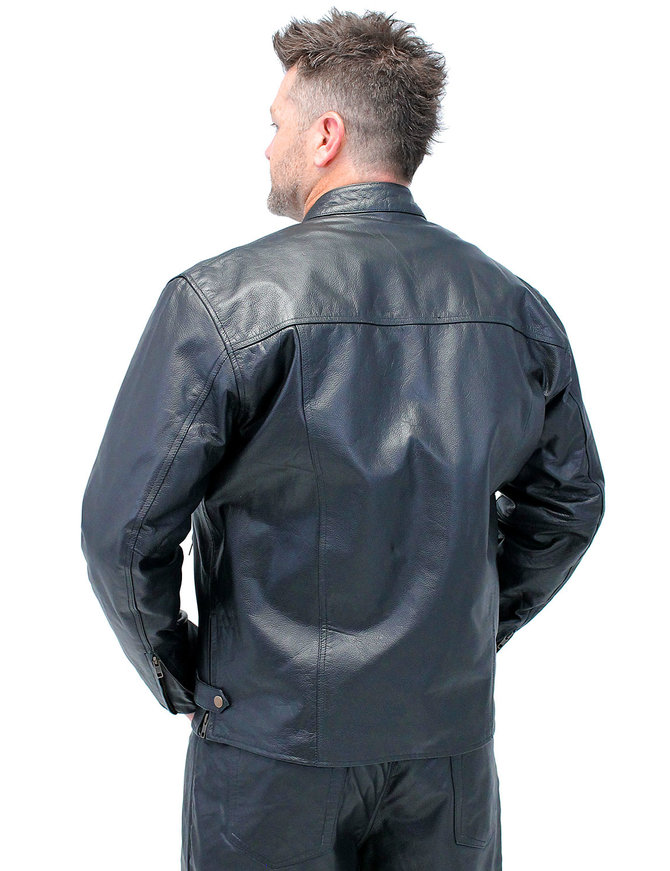 Classic Leather Cafe Racing Jacket for Men #M6057ZK