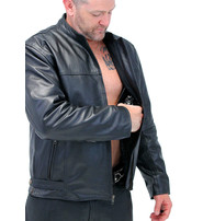 Classic Leather Cafe Racing Jacket for Men #M6057ZK