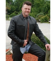 Jamin Leather® Rebel Rider Cafe Racer Leather Motorcycle Jacket #M11025