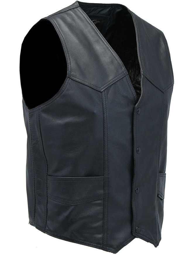 Jamin Leather® Men's Western Ultra Soft Lambskin Leather Vest #VML01