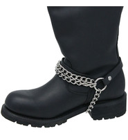 Black Genuine Leather Boot Straps with Hanging Chains High Quality Made in USA 