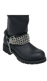 Jamin Leather Quadruple Heavy Chain Leather Boot Straps #BS41XK