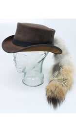Jamin Leather USA Fox Tail Brown Leather Top Hat #H566NTAIL