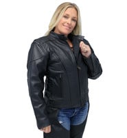 Vented Eagle Leather Jacket for Women #L356VZ