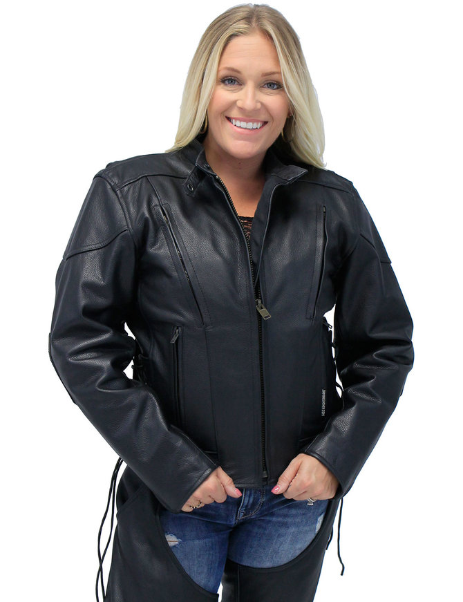 Vented Eagle Leather Jacket for Women #L356VZ