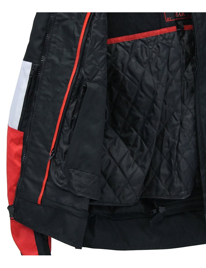 Red/White/Black Heavy Nylon Jacket w/Armor #MC342601R