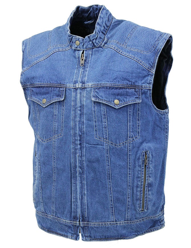 Quilt Lined Blue Denim Club Vest #VMC143U