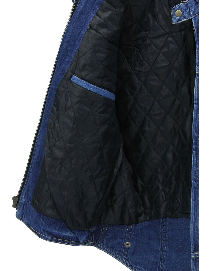 Quilt Lined Blue Denim Club Vest #VMC143U