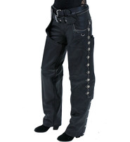 Jamin Leather® Ultra Premium Leather Western Chaps w/Scallop Trim #C5076SK