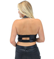 Snap Front Leather Halter Top #LH1103K