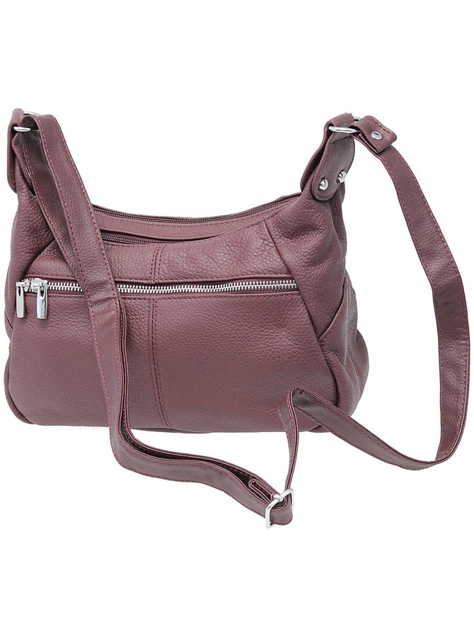 oxblood leather handbag