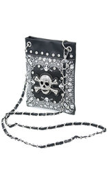 Small Crystal Skull Cross Body Purse with Chain Strap #P2030SKK