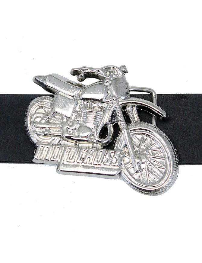 Chrome Motorcross Belt Buckle #BU100MOTO