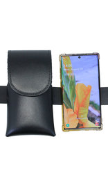 Black Leather Cell Phone Belt Pouch #CC520K