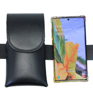 Black Leather Cell Phone Belt Pouch #CC520K