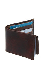 Extra Durable Vintage Brown Leather Wallet with ID Case #WBA30846N