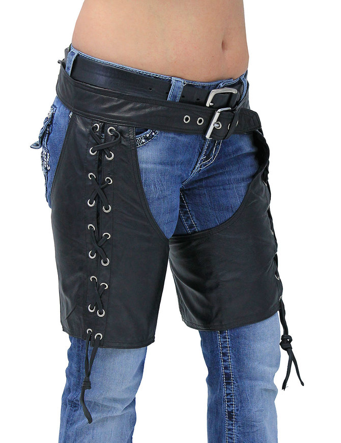 Leather Chaps w/Adjustable Lace Thigh #C1115L - Jamin Leather®