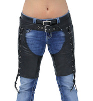 Side Lace Leather Half Chaps #C3231LLK (XXS-M)