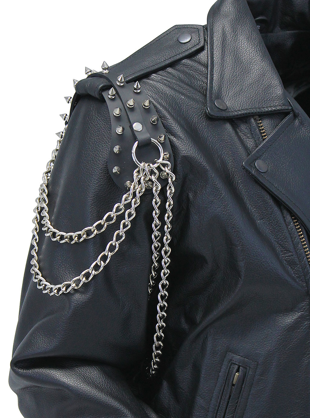 leather jacket chain