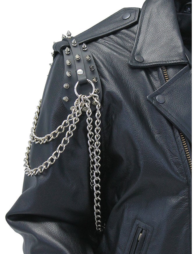 Updated Spiked Leather Epaulet Chains #AE2011CSP
