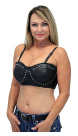 Leather Studded Bra #LH528STUD (S only)