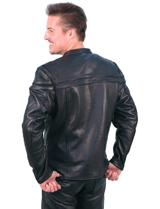 Vented Ultra Premium Leather Motorcycle Jacket - Scooter #M262NZ ...