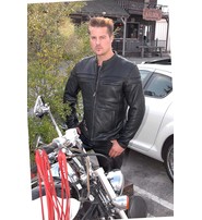 Vented Ultra Premium Leather Motorcycle Jacket - Scooter #M262NZ
