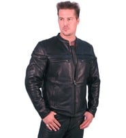 Vented Ultra Premium Leather Motorcycle Jacket - Scooter #M262NZ