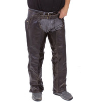 Jamin Leather® 4 Pocket Dark Retro Brown Chaps w/Removable Lining #C611ZPDN