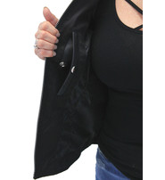 Lambskin Zip Front Long Leather Vest #LS6884ZK