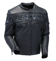 Milwaukee Ultra Premium Leather Reflective Skull Jacket w/Concealed Pocket #M15000GZSK