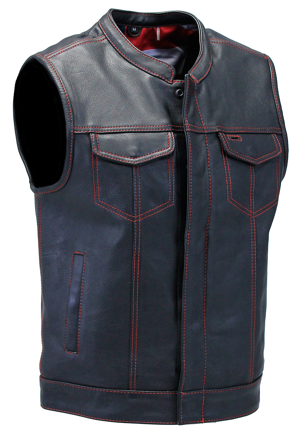 Red Stitch Flag Lined Premium CCW Club Vest #VM684FLAGR - Jamin Leather™