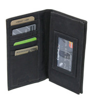 Charcoal Vintage Long Leather RFID Wallet Checkbook #W513520KID