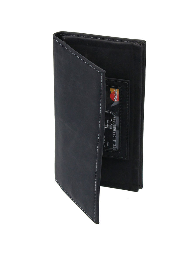 Genuine Buffalo Leather RFID Blocking Checkbook Cover Holder with